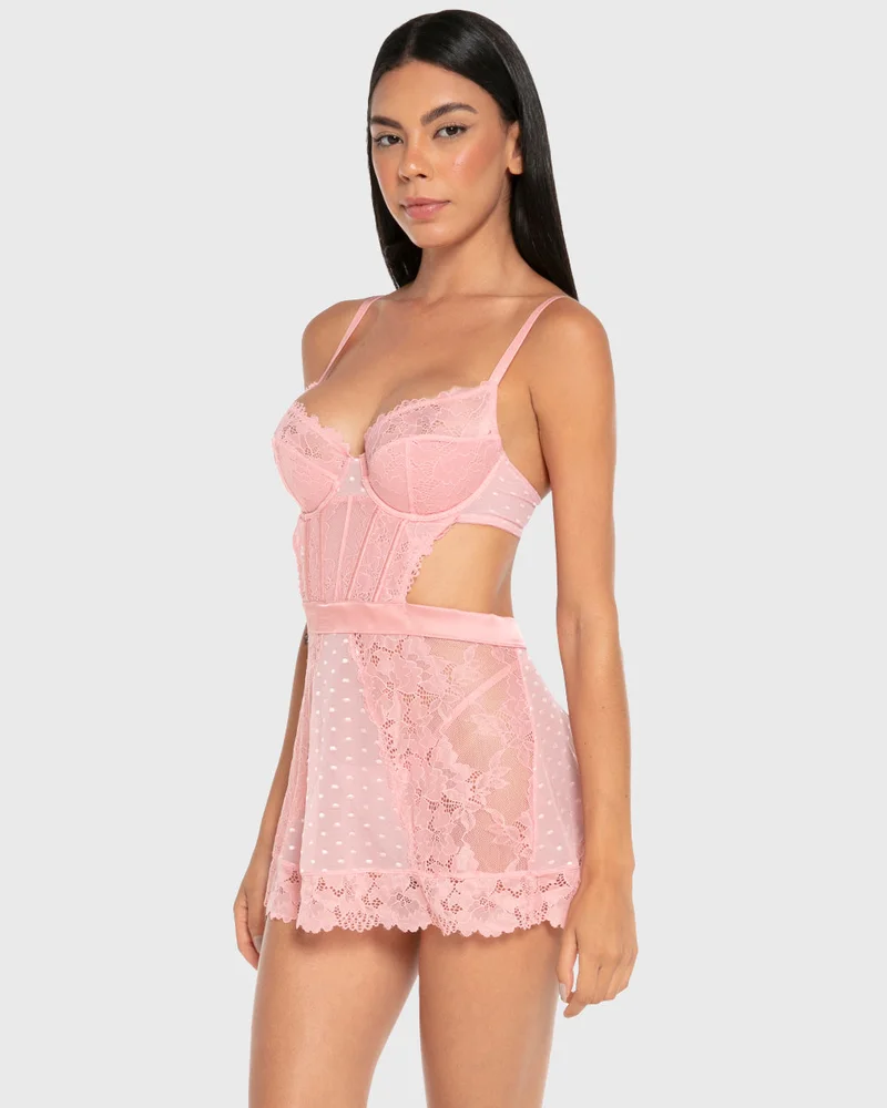 Isla & Evie Isla & Evie Lace Cupped Babydoll Set