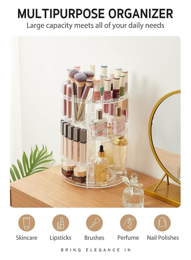 Morbrix Cosmetic Makeup Storage Holder Organizer Adjustable 360 Degree Rotation Box Case, Adjustable Cosmetic Storage Display Case,Fits Jewelry,Makeup Brushes, Lipsticks (Clear) - Image 4