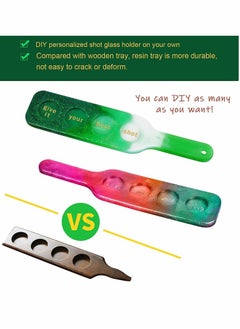 Y&D Shot Glass Serving Tray Mold, Holder Mold for Resin, 4 Holes Glasses Resin Party Home Decor DIY Crafts, Handmade Gifts, and Tasting Board Clubs  - Image 3