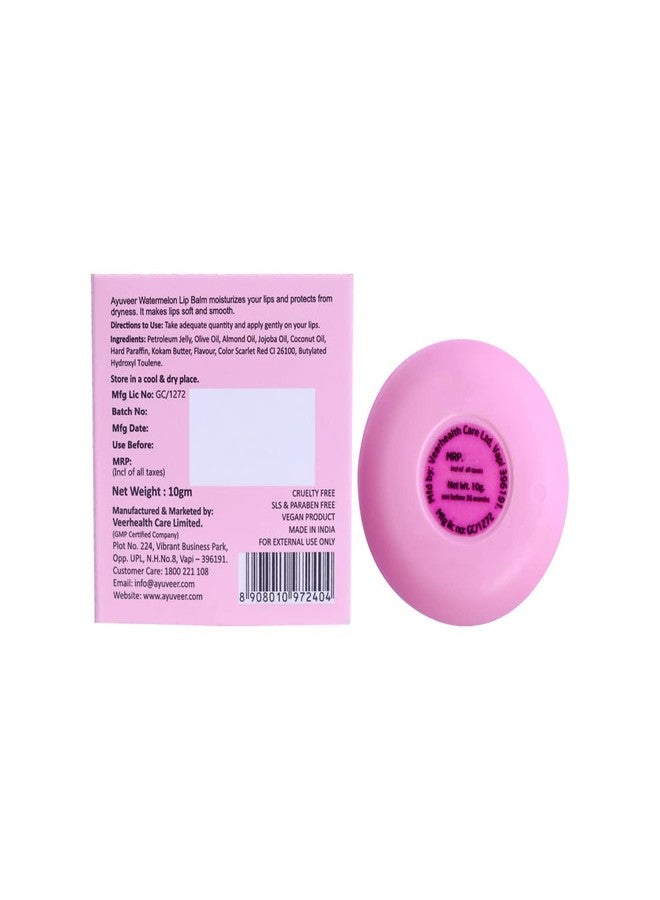 Ayuveer Watermelon Lip Balm to Hydrate, Moisturize & Lighten Dark Pigmented Lips, Soothe & Heal Dry, Chapped & Damaged for Soft, Healthy Lips | For Men and Women, 10 G - Image 2