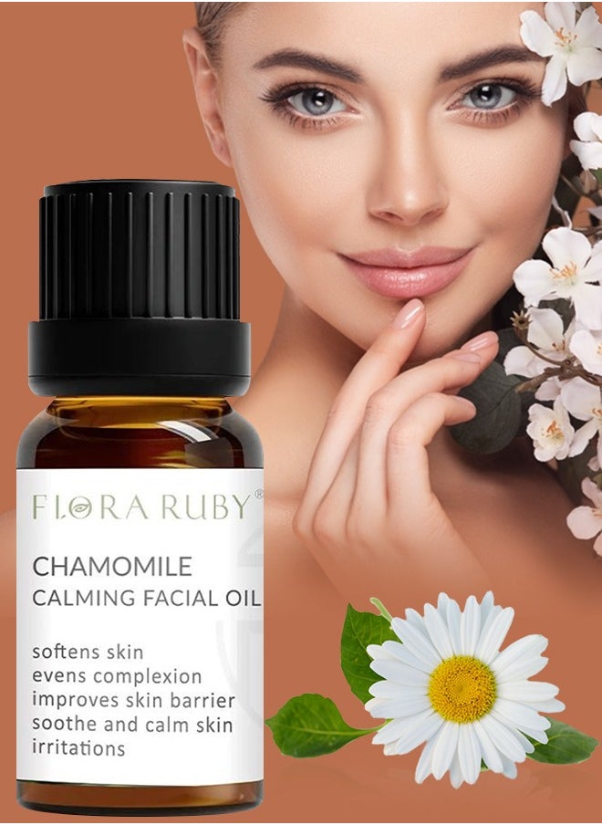 FLORA RUBY زيت البابونج المهدئ للوجه زيت البابونج العطري العضوي الطبيعي للوجه والبشرة مرطب ومغذي يحسن حاجز الجلد يهدئ ويهدئ تهيجات الجلد يوحد لون البشرة زيت البابونج  - Image 1