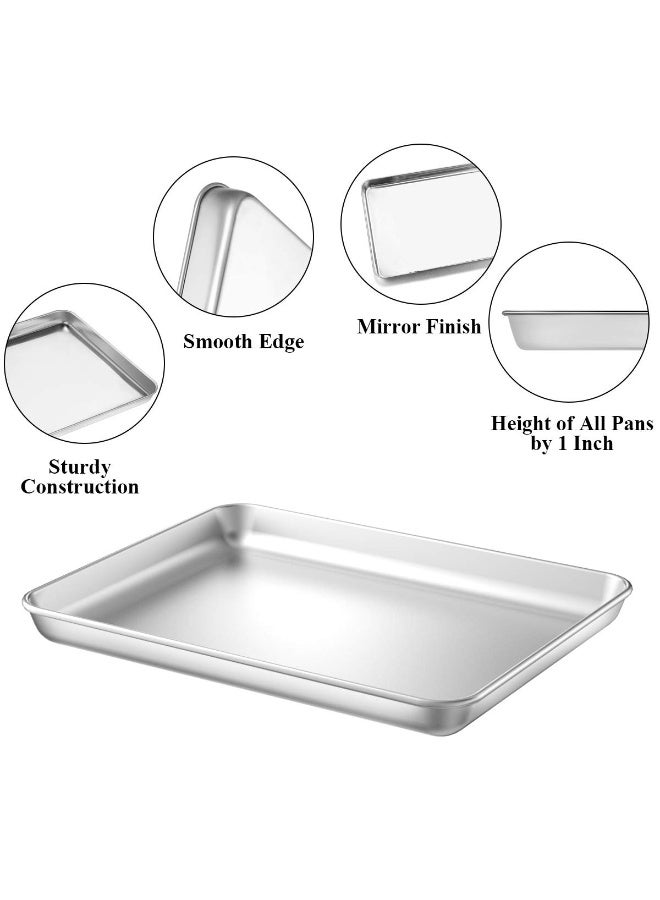 Stainless Steel Baking Sheet with Cooling Rack Set, 2 Pans & 2 Racks, 12 x 10 x 1 Inch, Heavy Duty - Image 1