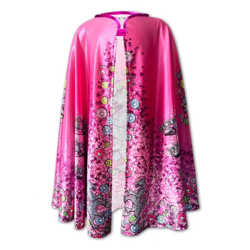 Liontouch Crystal Princess Cape for Girls Age 38 Years One Size Fits All Royal Cloak in Pink Silver Pretend Play Accessory for Dress Up Costumes Fancy Dresses for Kids - Image 3