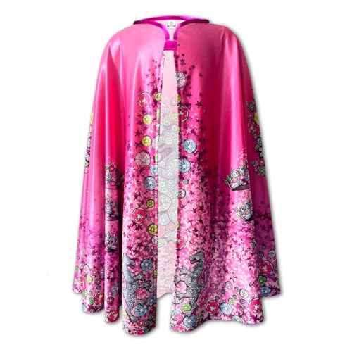 Liontouch Crystal Princess Cape for Girls Age 38 Years One Size Fits All Royal Cloak in Pink Silver Pretend Play Accessory for Dress Up Costumes Fancy Dresses for Kids - Image 1