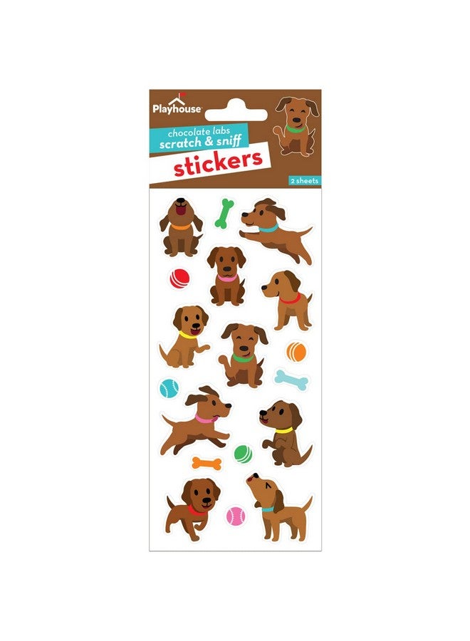 Playhouse Chocolate Lab Puppies Chocolate Scratch & Sniff Sticker Sheets 1 Pack - Image 2