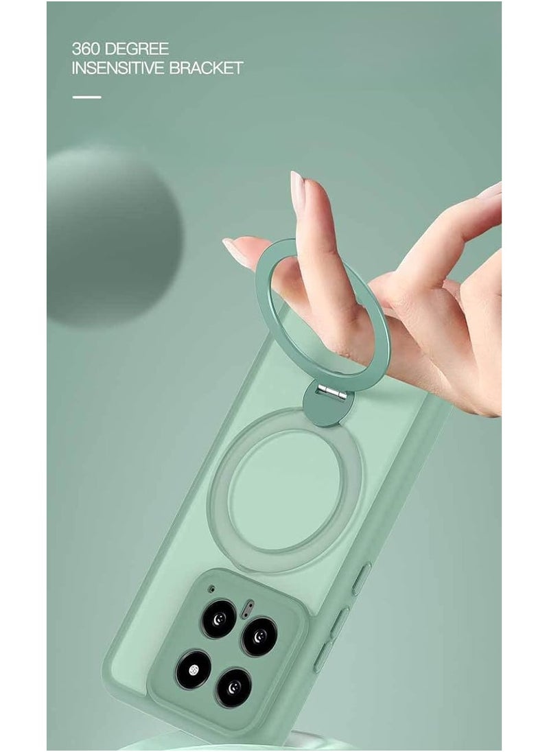 General - Xiaomi 14 Case,TPU+PC Matte Phone Case,Magnetic Bracket Function,Supports Wireless Charging - Image 1