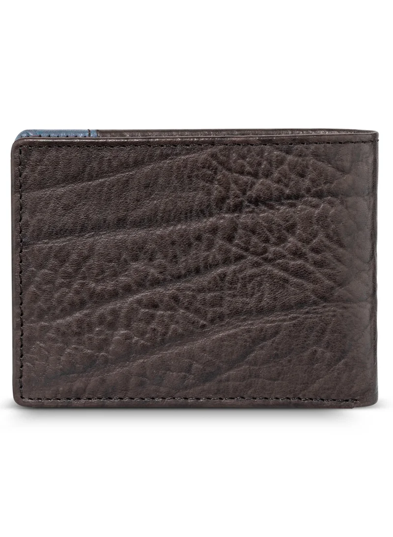 POLICE Black Blue Leather Wallet for Men