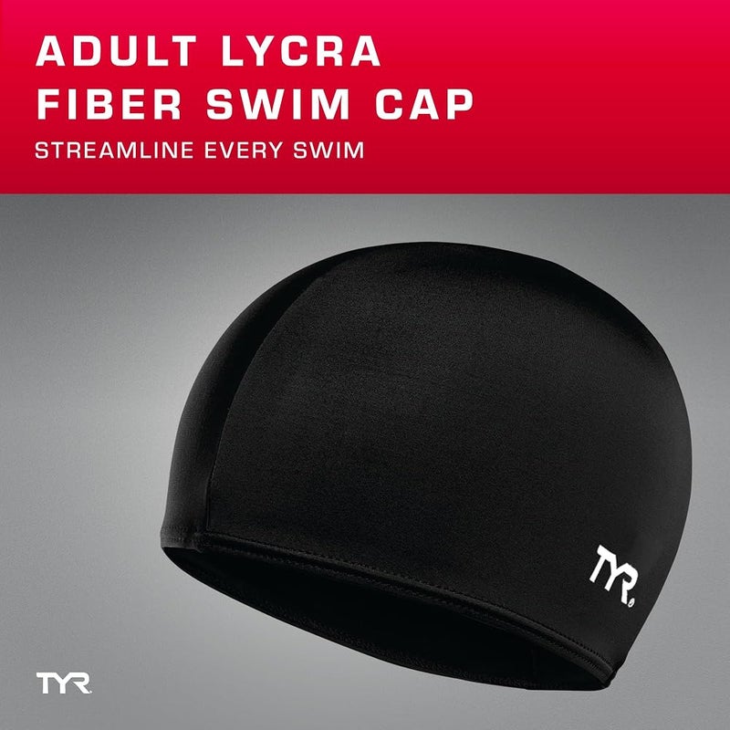 TYR Adult Lycra Fiber Swim Cap - Lightweight Warm Water Recreational Cap - Image 2