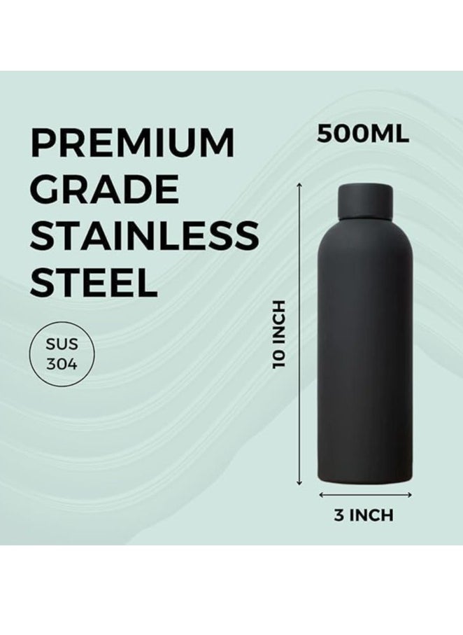 Spaceshoop - Vacuum Insulated Water Bottle, Matte Stainless Steel, Hot & Cold Travel Flask 500ml (Red) - Image 1