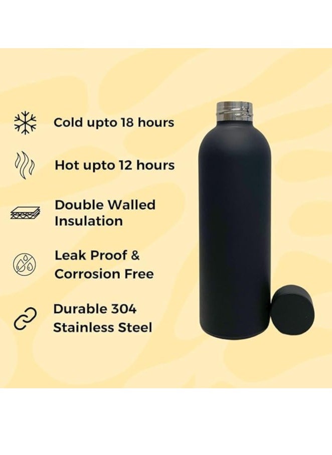 Spaceshoop - Vacuum Insulated Water Bottle, Matte Stainless Steel, Hot & Cold Travel Flask 500ml (Red) - Image 1
