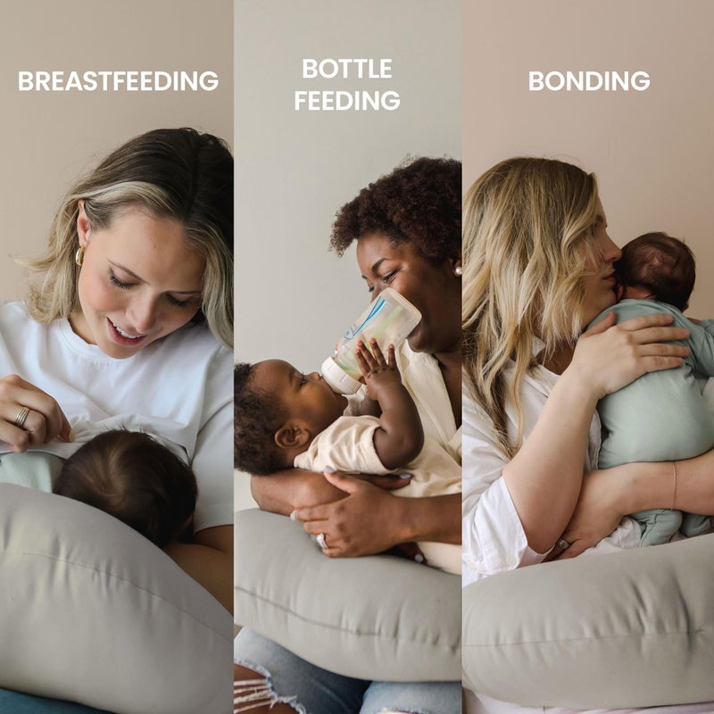 snuggle me Organic Nursing Pillow (New 2025 Design) | Bottle & Breastfeeding Pillow with Organic Cotton Cover & Fiberfill, Machine Washable Feeding Pillow, Newborn Essentials Must Haves (Birch) - v2 - Image 5