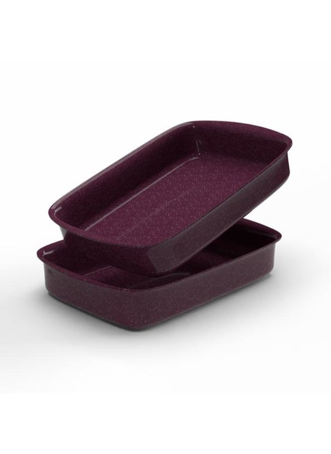 Set of 2 Non-Stick Oblong Tray