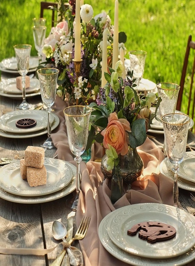 Junkin 36 Pieces Western Party Decorations Supplies 12 Mini Horseshoes 12 Wagon Wheels Crafts 12 Mini Hay Bales for Vintage Country Derby Good Luck Horseshoe Western Theme Party Favors - Image 5