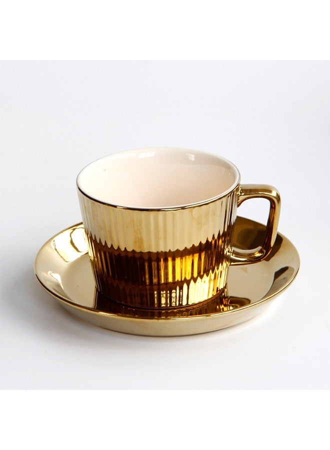 Captaintech Golden Coffee Cup Set Anti-Scald Design High Quality Craftsmanship Family Gatherings/Office Tea Breaks Suitable for Tasting Tea/Coffee/Juice Microwave oven dishwasher not available - Image 1