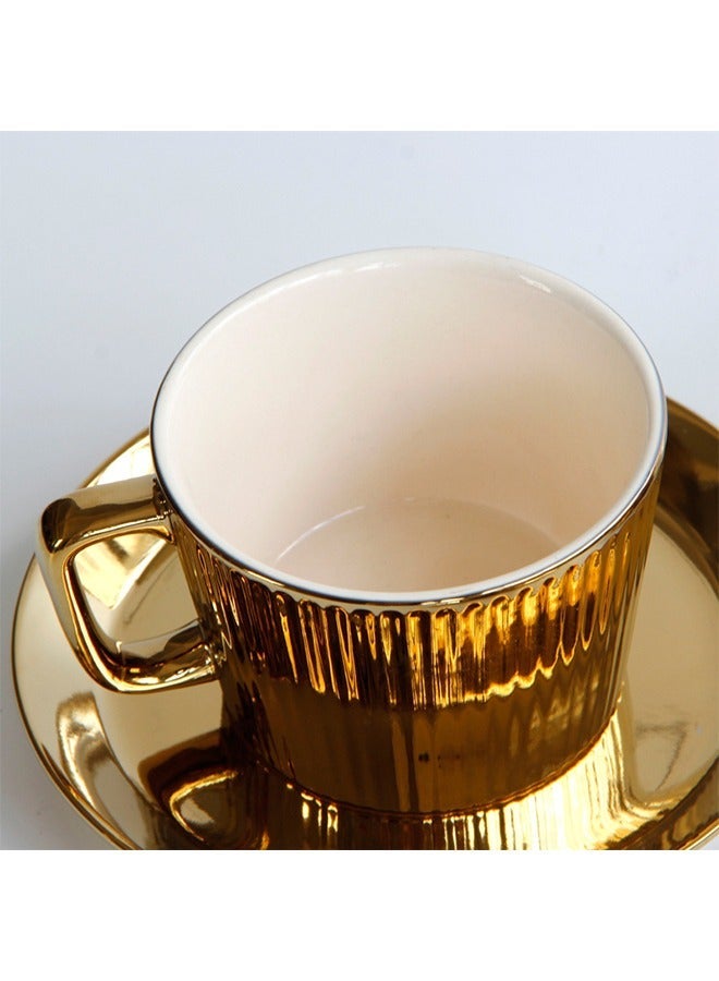 Captaintech Golden Coffee Cup Set Anti-Scald Design High Quality Craftsmanship Family Gatherings/Office Tea Breaks Suitable for Tasting Tea/Coffee/Juice Microwave oven dishwasher not available - Image 2