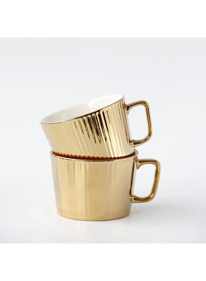 Captaintech Golden Coffee Cup Set Anti-Scald Design High Quality Craftsmanship Family Gatherings/Office Tea Breaks Suitable for Tasting Tea/Coffee/Juice Microwave oven dishwasher not available - Image 5