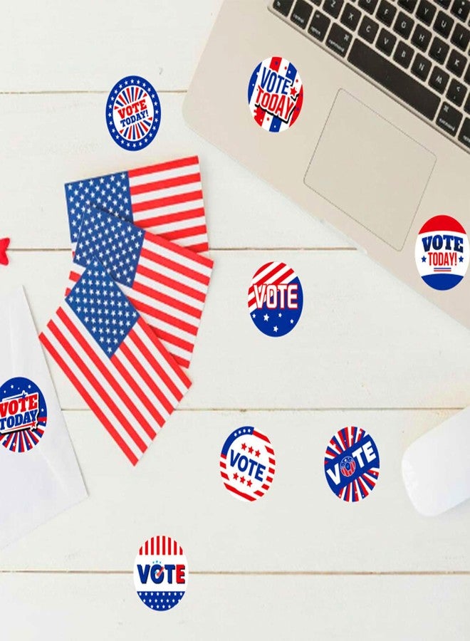 Qpout 500pcs Vote Stickers, 1 Roll I Voted Today Stickers, 1.5 Inch, 8 Styles, Patriotic Vote Decorations - Image 3
