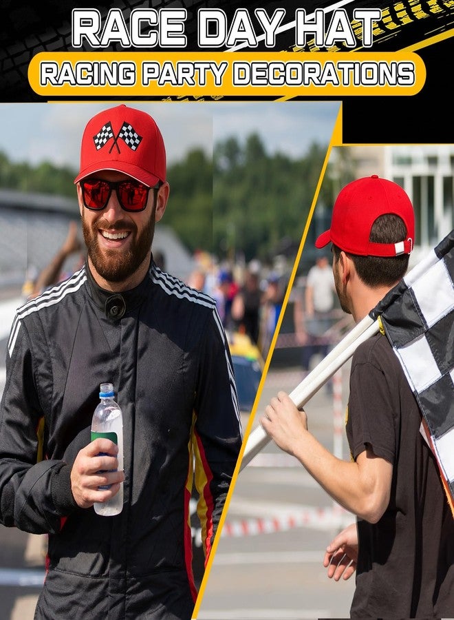 Skicuff مجموعة قبعات Skicuff المكونة من 12 قطعة مزينة بأعلام سيارات السباق، مثالية كهدايا للحفلات، قابلة للتعديل، مزينة بأعلام مربعة مطرزة، قبعات بيسبول، قبعات سباق للآباء. - Image 4