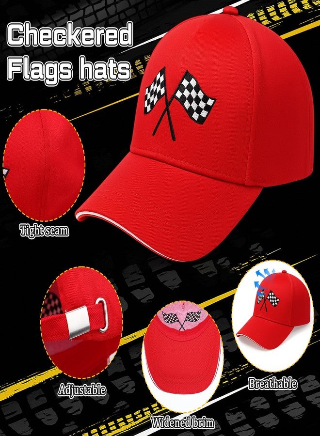 Skicuff مجموعة قبعات Skicuff المكونة من 12 قطعة مزينة بأعلام سيارات السباق، مثالية كهدايا للحفلات، قابلة للتعديل، مزينة بأعلام مربعة مطرزة، قبعات بيسبول، قبعات سباق للآباء. - Image 3