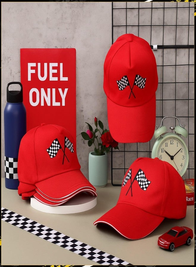 Skicuff مجموعة قبعات Skicuff المكونة من 12 قطعة مزينة بأعلام سيارات السباق، مثالية كهدايا للحفلات، قابلة للتعديل، مزينة بأعلام مربعة مطرزة، قبعات بيسبول، قبعات سباق للآباء. - Image 5