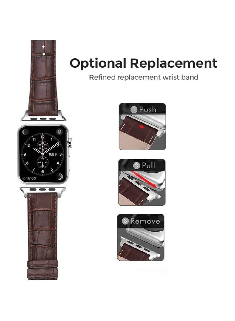 Leather Bands Compatible with Samsung Galaxy Watch Ultra 47mm Band (2024), Top Grain Genuine Leather Replacement Strap for Men Women - Image 3