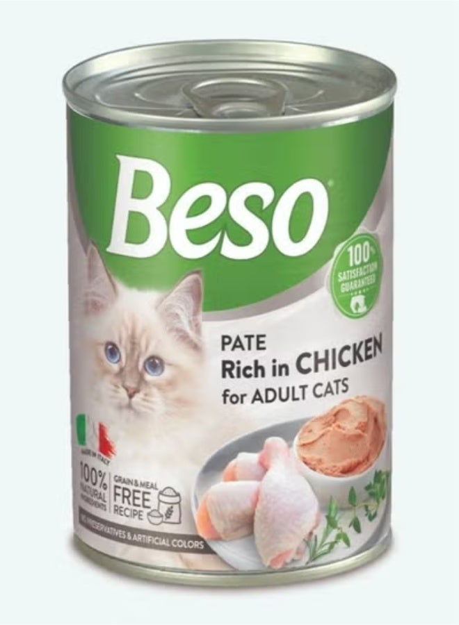 Beso Pate Chicken Canned Food For Adult Cats 6 x 400 gram - Image 1
