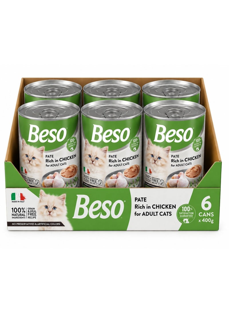 Beso Pate Chicken Canned Food For Adult Cats 6 x 400 gram - Image 2