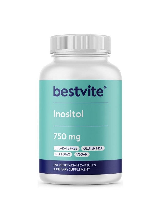 BESTVITE BESTVITE Inositol 750 mg as Myo Inositol (120 Vegetarian Capsules) - No Stearates - Vegan - Non GMO - Gluten Free - Image 1