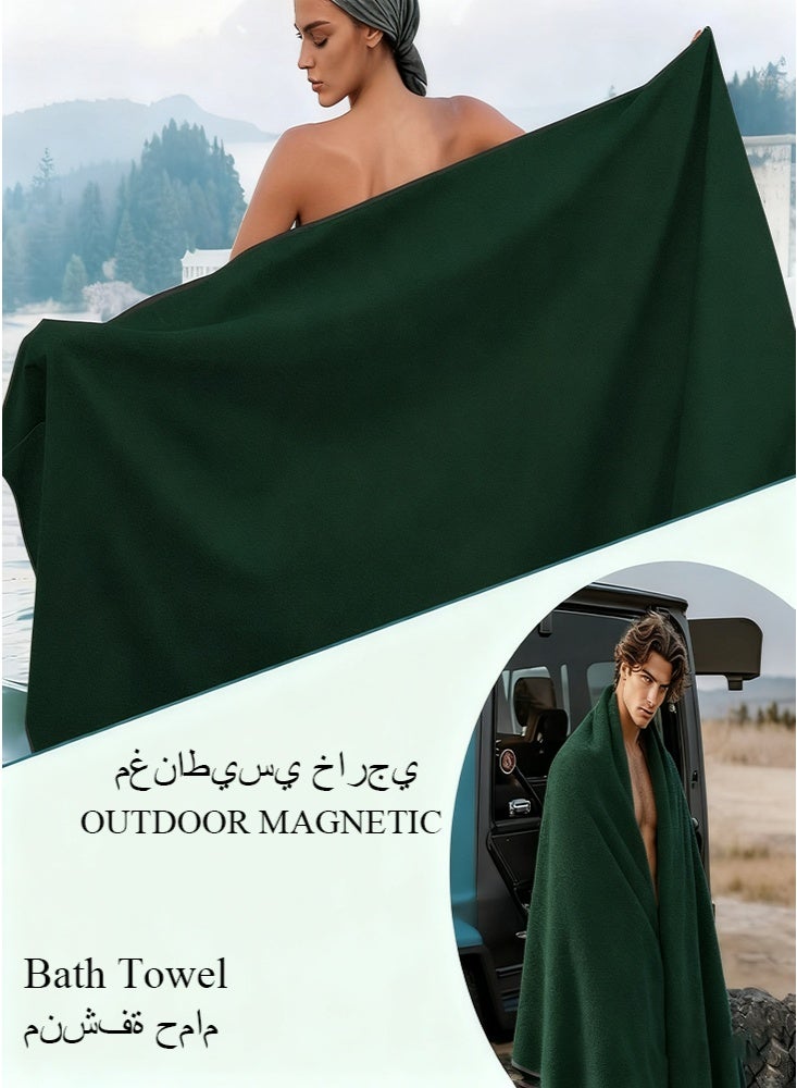 NoorTech Outdoor Magnetic Bath Towel Quick MDry Sand Resistant Beach Towel Magnetic Corners Resistant Suitable for Beach Pool Gym Yoga 76 x 190 cm - Image 2