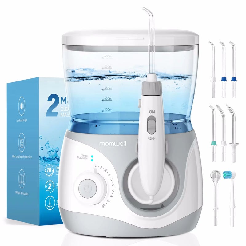 Mornwell Water Flosser With 8 Nozzles 600ml High-volume Home Electric Oral Irrigator For Care Cleaning Teeth Effectively - Image 1