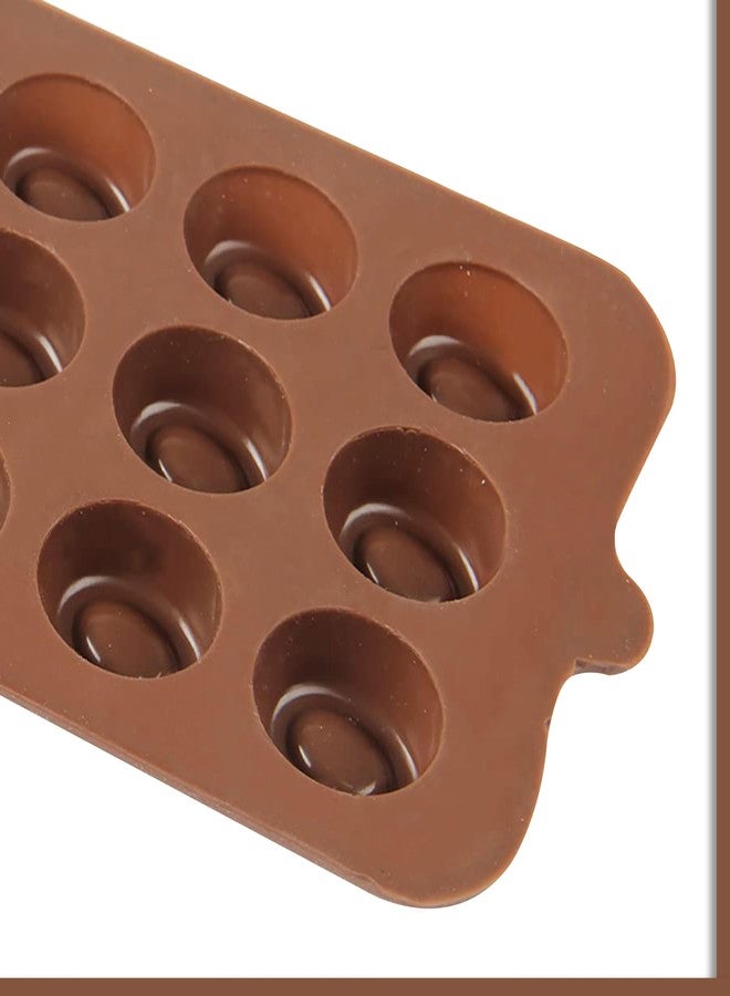 MoldBerry Silicone 15 Cavity Mini Oval Shape Chocolate Mold |Baking Tool for Kitchen Cake Decoration |Baking Mould for Chocolate, Hard Candy, Ice Cubes, Gummy, Chocolate, Toffee (Multicolor - Pk1) - Image 4