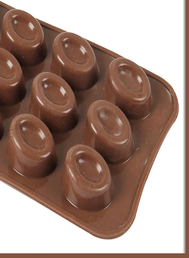 MoldBerry Silicone 15 Cavity Mini Oval Shape Chocolate Mold |Baking Tool for Kitchen Cake Decoration |Baking Mould for Chocolate, Hard Candy, Ice Cubes, Gummy, Chocolate, Toffee (Multicolor - Pk1) - Image 3