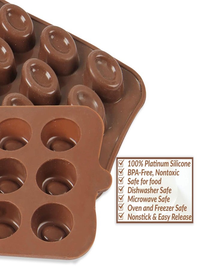 MoldBerry Silicone 15 Cavity Mini Oval Shape Chocolate Mold |Baking Tool for Kitchen Cake Decoration |Baking Mould for Chocolate, Hard Candy, Ice Cubes, Gummy, Chocolate, Toffee (Multicolor - Pk1) - Image 5