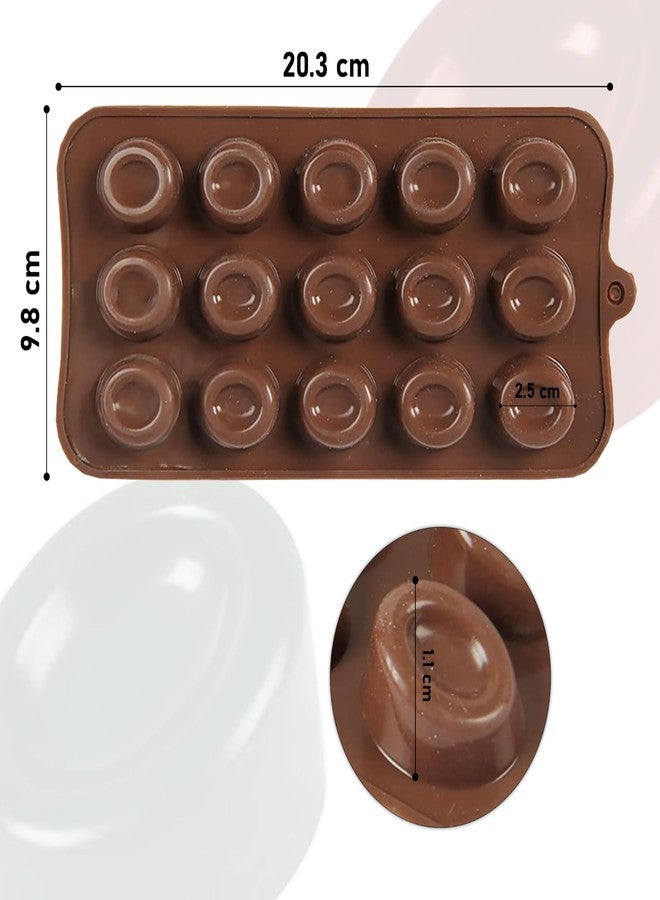 MoldBerry Silicone 15 Cavity Mini Oval Shape Chocolate Mold |Baking Tool for Kitchen Cake Decoration |Baking Mould for Chocolate, Hard Candy, Ice Cubes, Gummy, Chocolate, Toffee (Multicolor - Pk1) - Image 2