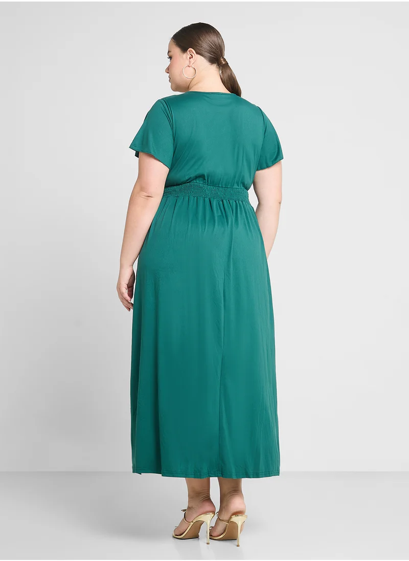 Ginger Plus Wrap Dress With Slit