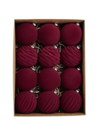 Velvet Balls Tree Decorations, 12 Bulk Flocked Tree Ball Ornaments, Hanging Ornaments Tree Decoration for Holiday Wedding - pzsku/ZBEB2E0CCE24E8F523360Z/45/_/1728491394/faaac6dc-e350-4640-a985-b69e5332a846