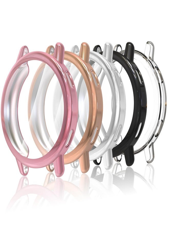 Simpeak 5-Pack Soft Screen Protector Bumper Case Compatible with Garmin Vivoactive 5 Smartwatch, Full Protection, Rose Pink/Clear/Silver/Black/Rose Gold - Image 1