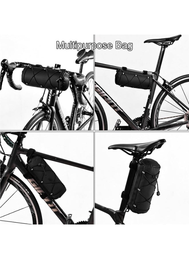 شو وو حقيبة مقود دراجة ذات سعة كبيرة، حقيبة لف مقبض دراجة مقاومة للماء، حقيبة تخزين مقود الدراجة، حقيبة أمامية للدراجة، حقيبة كتف مع حزام كتف قابل للإزالة - Image 2