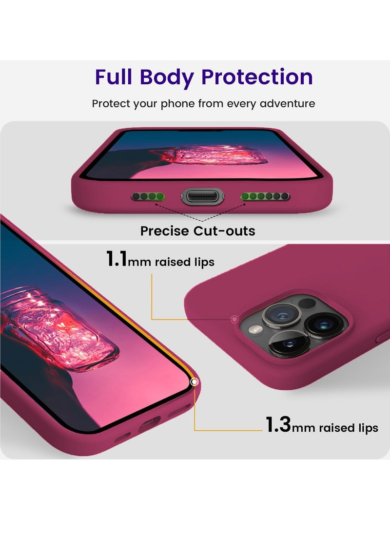 BORTONY iPhone 15 Pro Case Liquid Silicone 3 Layers Full Covered Soft Gel Rubber iPhone 15 Pro Cover Slim Phone Case with Anti-Scratch Microfiber Lining for Apple iPhone 15 Pro 6.1 Inch  - Image 4