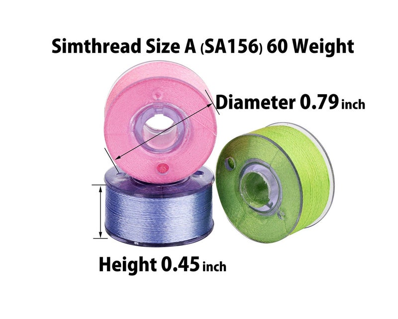 simthread 25pcs Assorted Colors Size A Class 15 (SA156) 60WT Prewound Bobbins Thread with Clear Storage Plastic Box Compatible with Brother Embroidery Thread Sewing Thread Machine DIY - Image 3