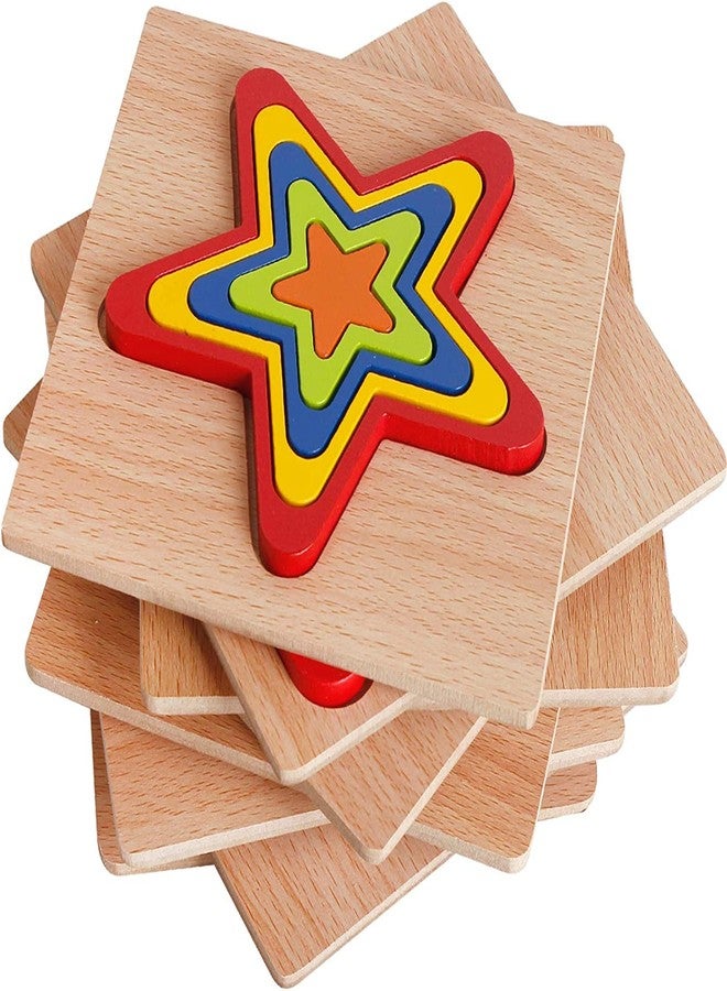 VIANZ Wooden Shape Sorting Puzzle Vibrant Colors Toddlers Activities Preschool Learning Early Educational Birthday Gift Travel for Kids Age 1 2 3 4 (Combo of 2 (Star & Flower)) - Image 1