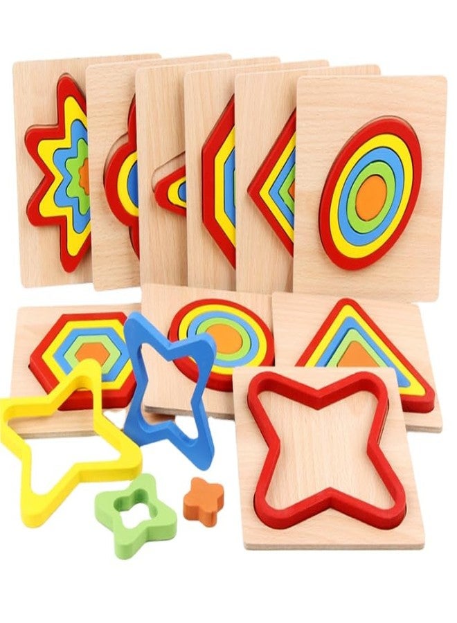VIANZ Wooden Shape Sorting Puzzle Vibrant Colors Toddlers Activities Preschool Learning Early Educational Birthday Gift Travel for Kids Age 1 2 3 4 (Combo of 2 (Star & Flower)) - Image 5