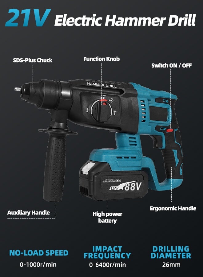 ALongDeng 21V Brushless Cordless Drill and Impact Driver Set 4-Tool Combo Kit with Hammer Drill Impact Wrench Impact Driver Angle Grinder 2 Batteries Fast Charger Electric Power Tools for Wood Metal Concrete - Image 5