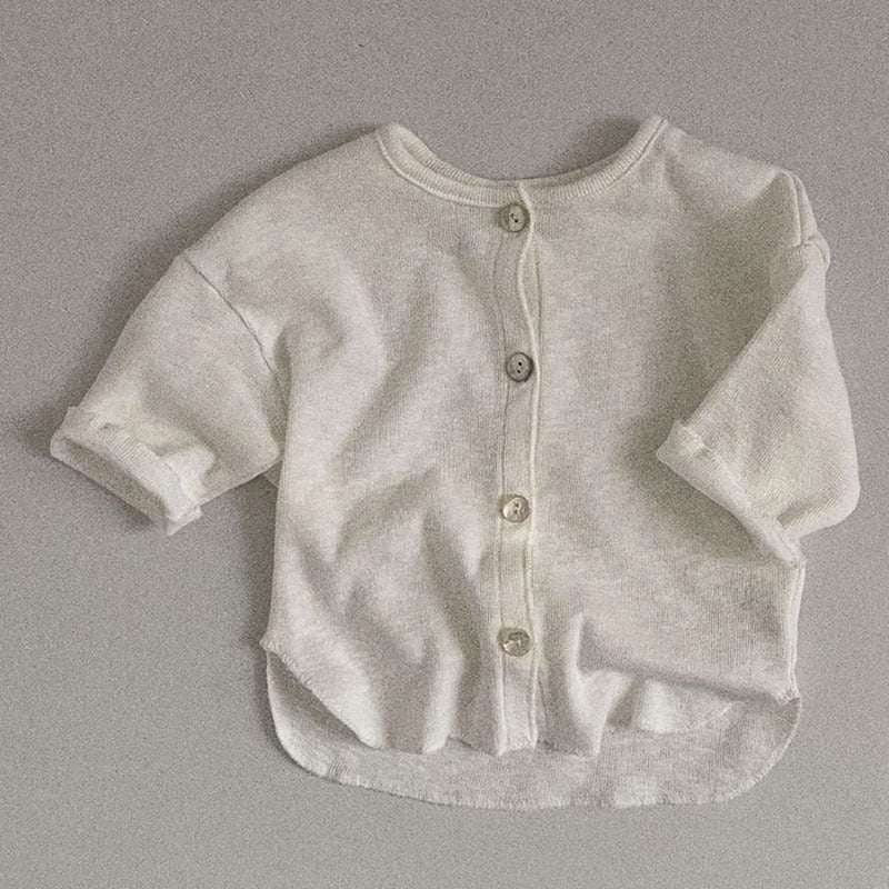 Korean-style Ins Baby and Young Childrens Wear Simple Fashionable Casual Cardigan Summer Thin Long-sleeved Baby Air-conditioning Suit Sun-protective Suit Light yellow  - Image 3