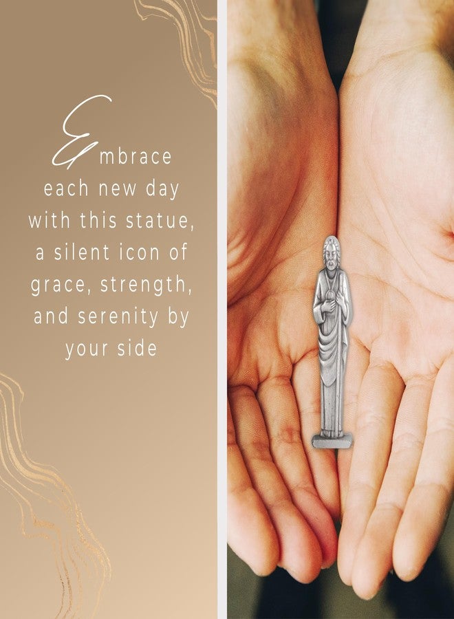 Trendzeen Small St Jude Statue - Laminated St Jude Prayer Card, The Lord's Prayer Card - Mini 3 Inch Pocket Sized San Judas Statue - San Judas Tadeo Estatua, Patron Saint of Hope and Impossible Causes, 3 Items - Image 3
