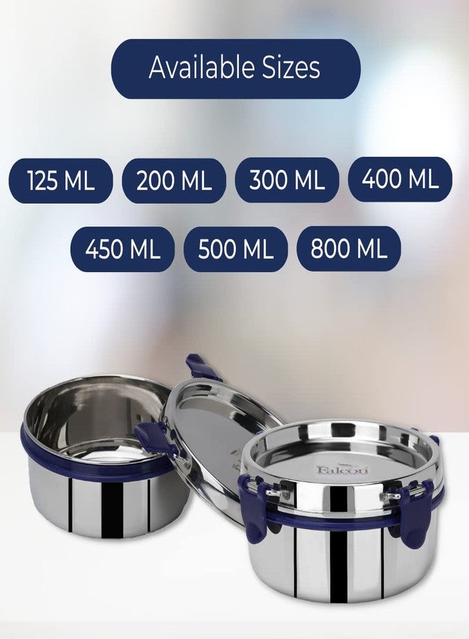 PDDFALCON Stainless Steel Eco Nxt Airtight Storage Container with extra Blue Clamp, BIS Certified, Jindal Seal & Made In India (425ml) - Image 4