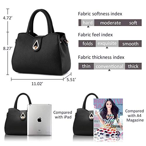 Pahajim Womens PU Leather Purse Top Handle Handbags for Ladies Designer Small Work Satchel Bags (purple) - Image 5