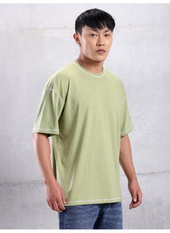 Pale Green Contrast Stitch Oversized T-shirt for Men - pzsku/ZBEB3220E343A85D53170Z/45/_/1739452330/2081f33b-54e9-4505-86ff-4c49b1104b21