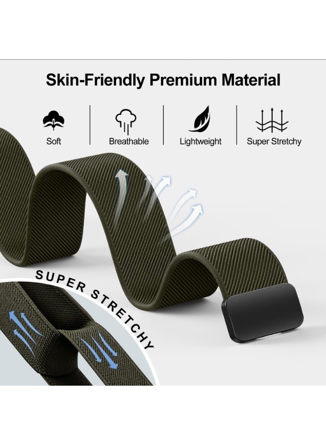 Elastic watch band for Apple Watch Series10 42mm, sizes 40mm, 41mm, 42mm, , , 38mm, for women and men; magnetic clasp elastic movement loop nylon fabric band for iWatch series 11 10 9 8 7 6 5 4 3 SE Ultimate 3/2/1 - Image 3