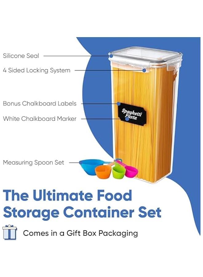 HOOKOR Airtight Food Storage Containers Set, 14 Pack Kitchen Storage Containers with Lids for Flour, Sugar and Cereal, Plastic Dry Food Canisters for Pantry Organization and Storage - Image 3